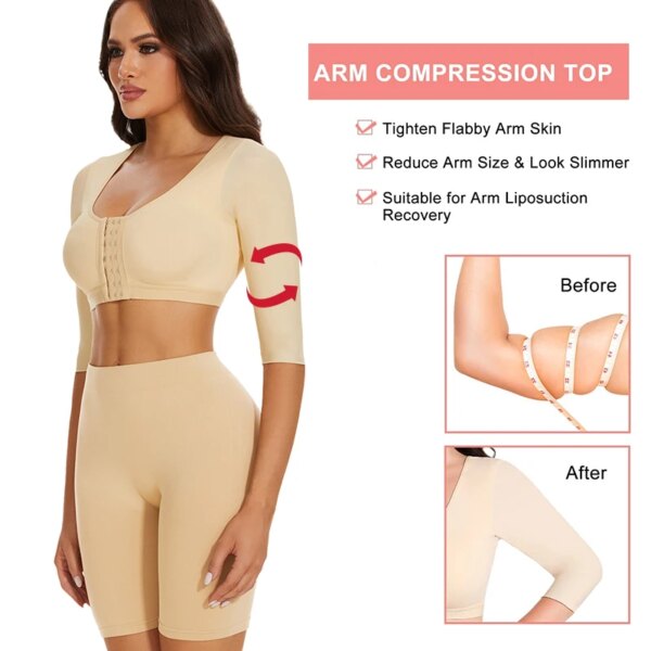 Women’s Upper Arm Shaper Compression Top | Push Up Posture Corrector Shapewear Bra