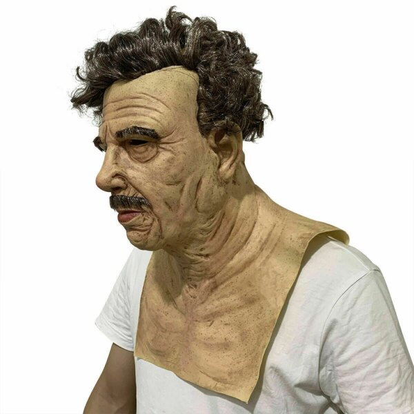 Realistic Old Man Mask | Bald Grandpa Latex Headdress for Halloween Cosplay & Masquerade Party