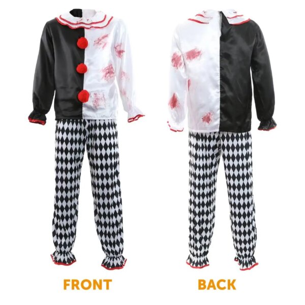 Adults Killer Clown Costume – Scary Halloween Circus Outfit