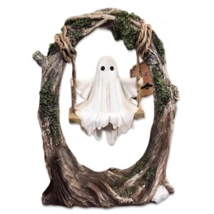 swinging-ghost-ornament-resin-halloween-statue