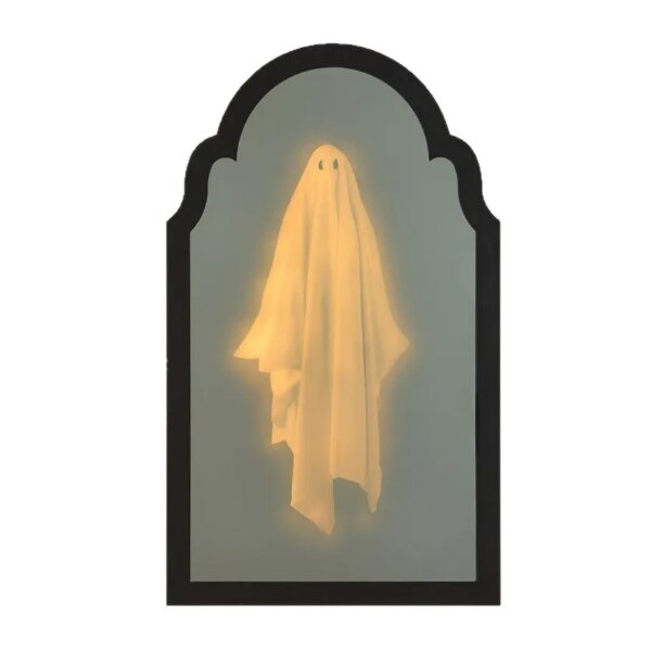 Halloween Ghost Mirror Night Light – Spooky Hologram Home Decor