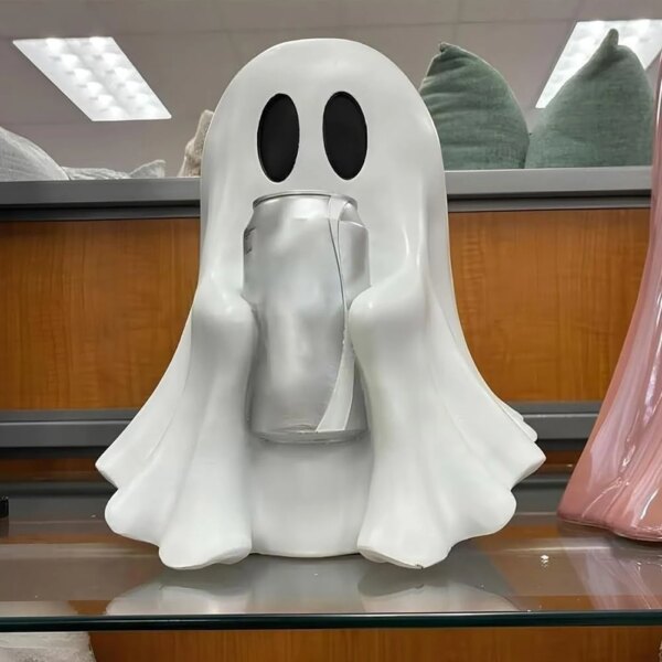 Cute Ghost Drink Holder – Halloween Resin Can Holder (15/20cm)