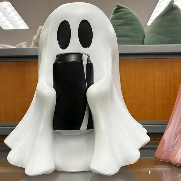 Cute Ghost Drink Holder – Halloween Resin Can Holder (15/20cm)